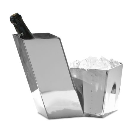Portabottiglie Decorativo GILDE A Forma Di Camper - Metallo Nichelato - 18,5x30,5x16 Cm