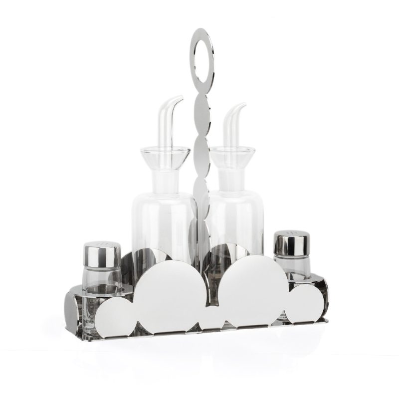 Set per condimenti in acciaio inox con saliera e pepaiola